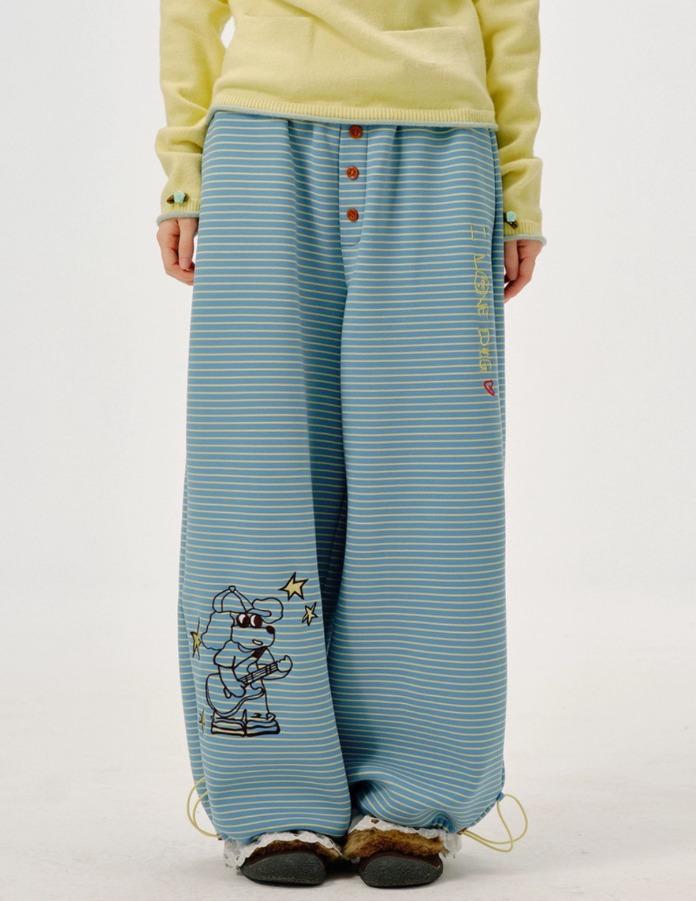 ODDMAKER 기타 퍼피 자수 헤비웨이트 플리스 팬츠 (3color)