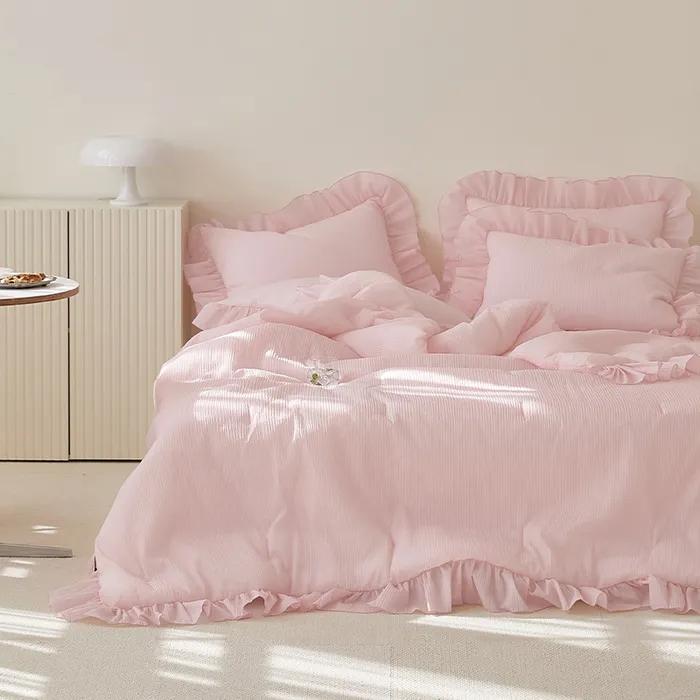 썸머왈츠 스노우시어서커 프릴 여름 차렵이불세트(SS/Q/K) 3종