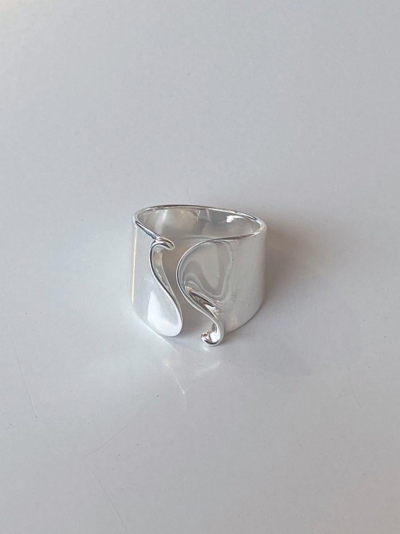 (925silver) Tive wave ring