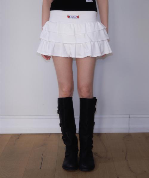 Rose Cancan Mini Skirt [White]