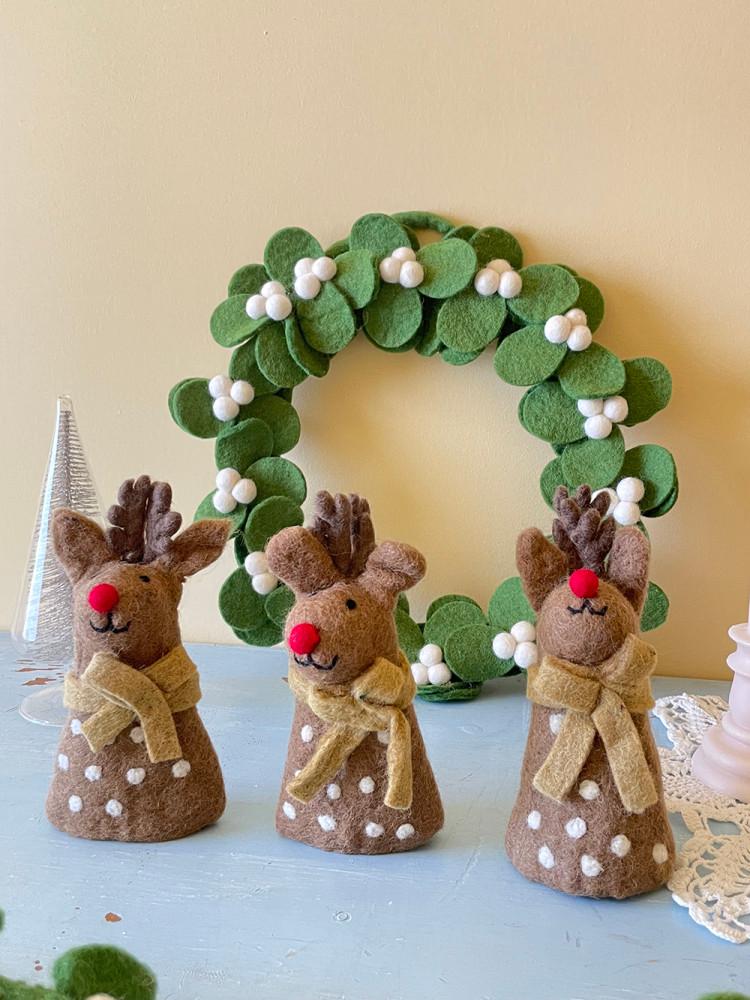 크리스마스트리 Topper 루돌프! 트리 꼭대기장식 소품, 루돌프장식, 펠트소품, 크리스마스트리 장식, 펠트 오너먼트, 와인병장식, 크리스마스와인선물포장, 크리스마스 홈데코소품