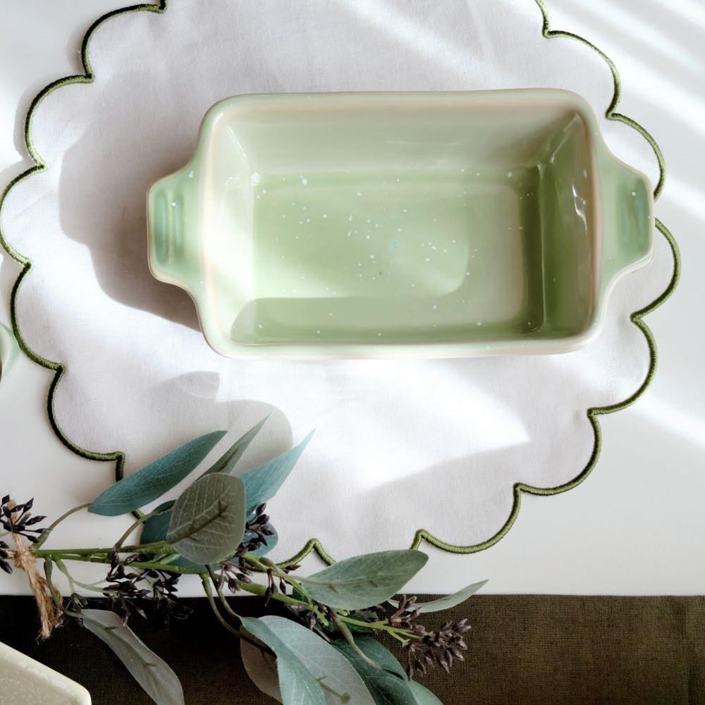 [현아트]손잡이가 달린 작은 탕기 그린색 직사각형 작은 볼,찬기