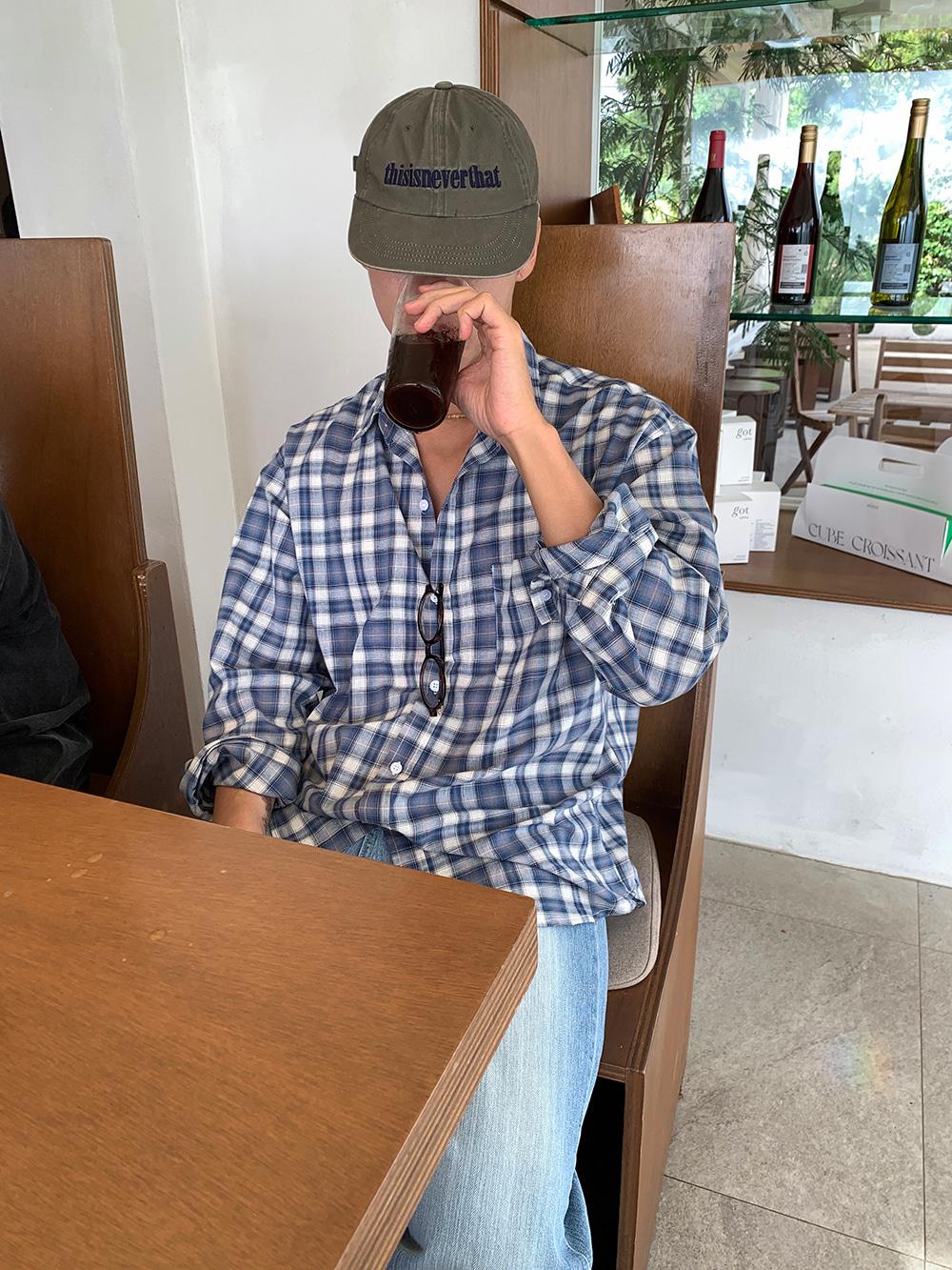 히비스 린넨 체크 셔츠