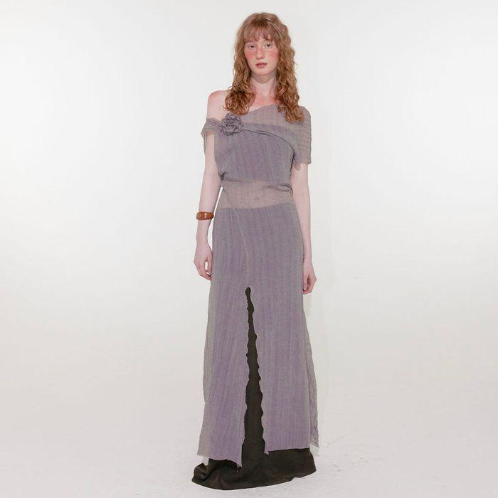 Wave Sheer Dress (Brown)