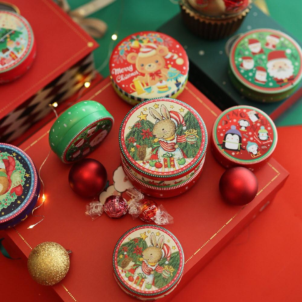 크리스마스 틴케이스 소품 보관 캔들 용기 1374A