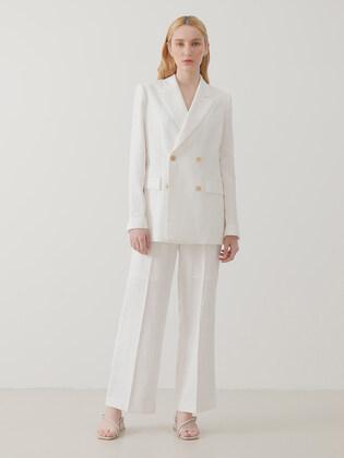 [SET]White Linen Doble Suit