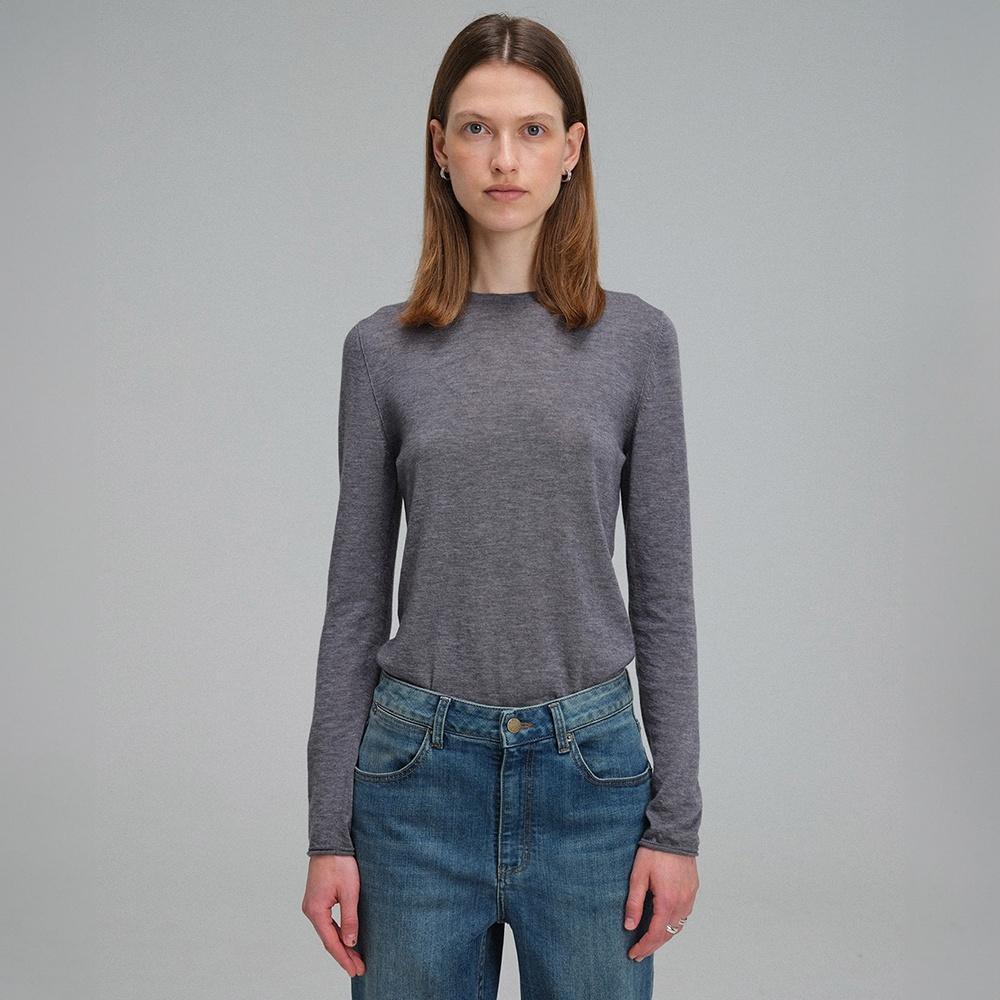 Essential Round Knit Jersey - Melange Grey