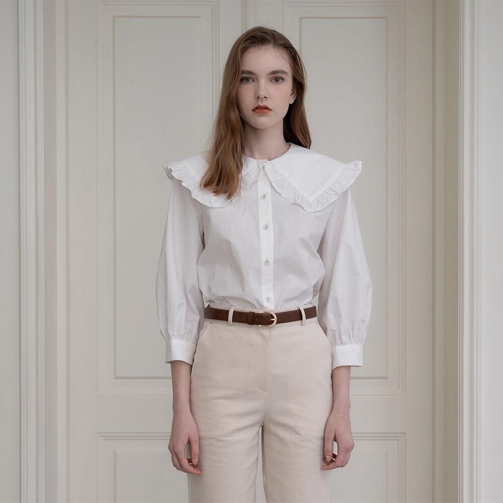 Frill collar blouse(White)