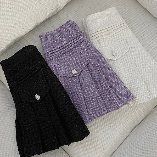 데니아 플리츠 트위드 스커트 3color