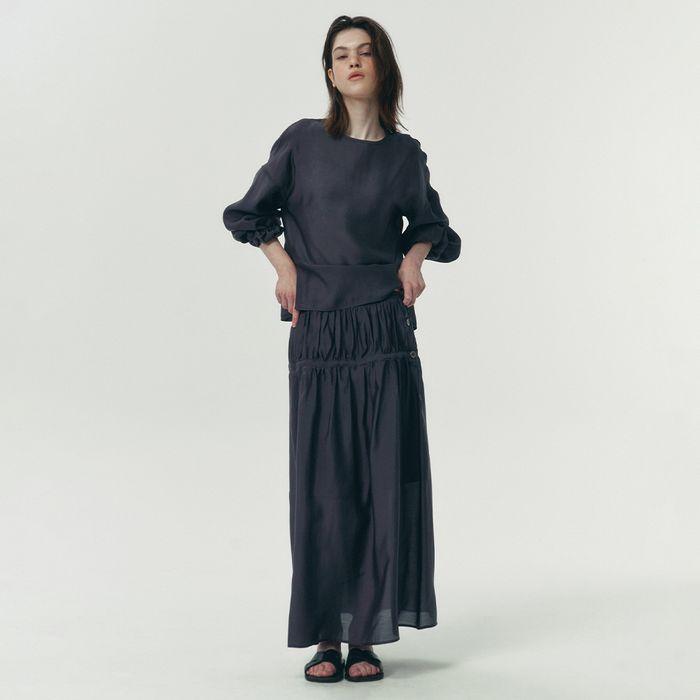 Rene Shirring SK_(Charcoal)