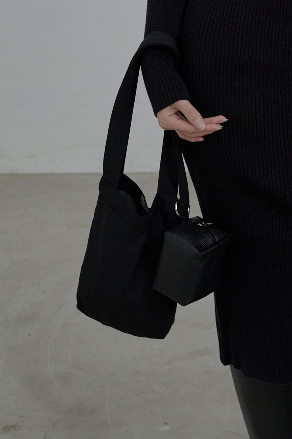 Sheer mini eco bag-Black