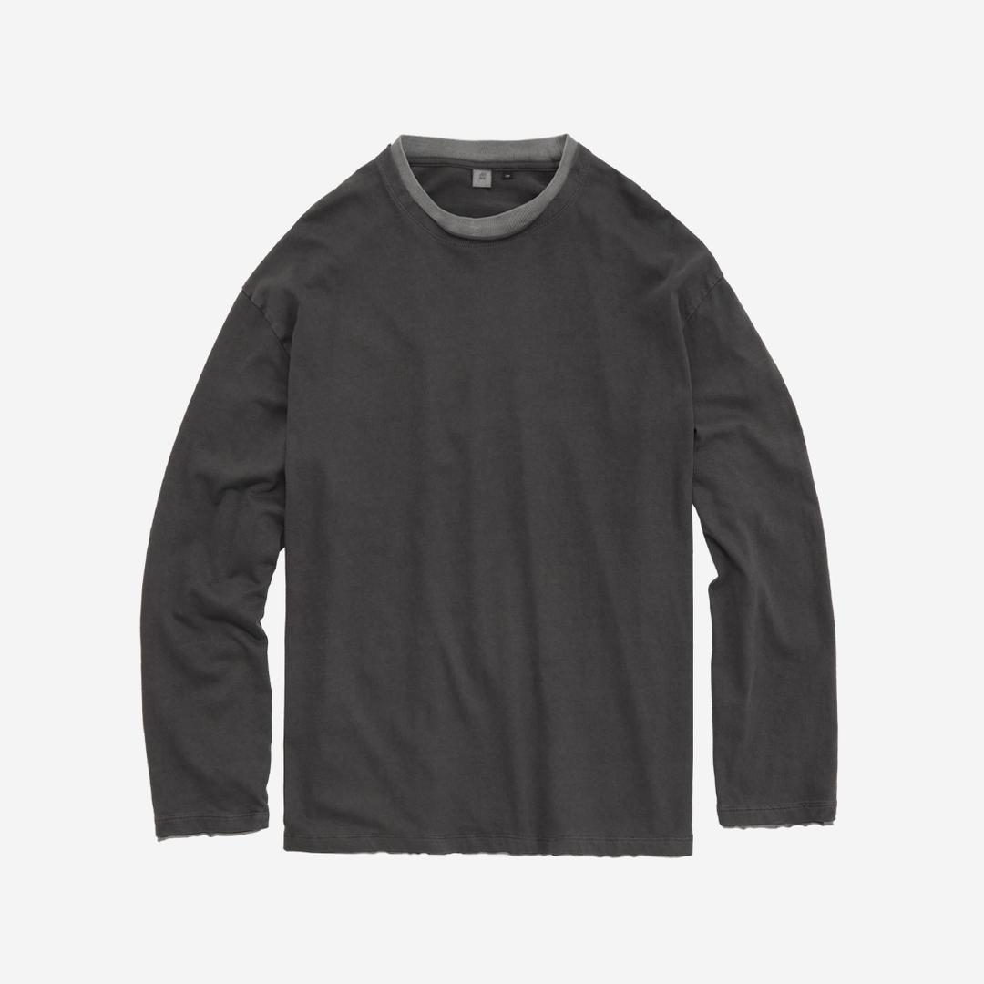 (10.04 PM6:00) layered long sleeves - charcoal + gray