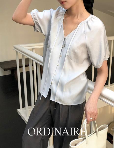 가내스라 [하객룩✨] [ordinaire] 모드 블라우스 (긴팔/핑크/단독주문시오늘출발)