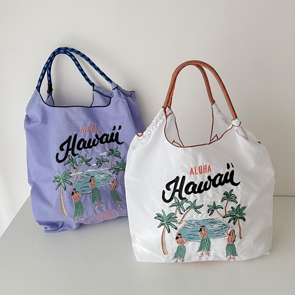 테리어스 볼앤체인 하와이 캔디 자수 나일론 여름 에코백