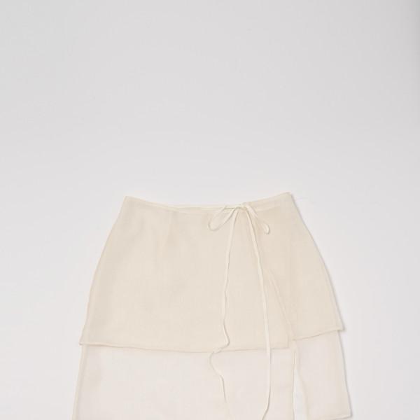 Sheer Double Layered Skirt (Ivory)