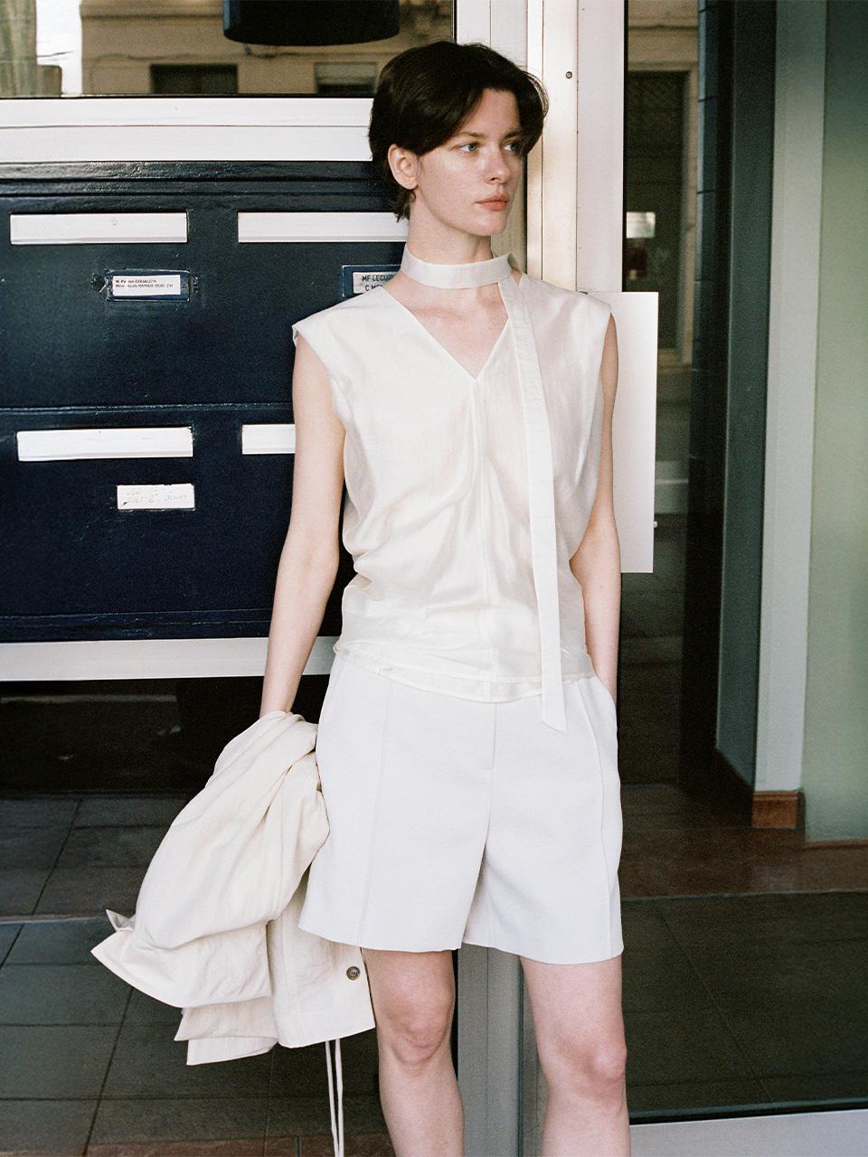 Drapery Solid Sleeveless Top SW5MB228_2color