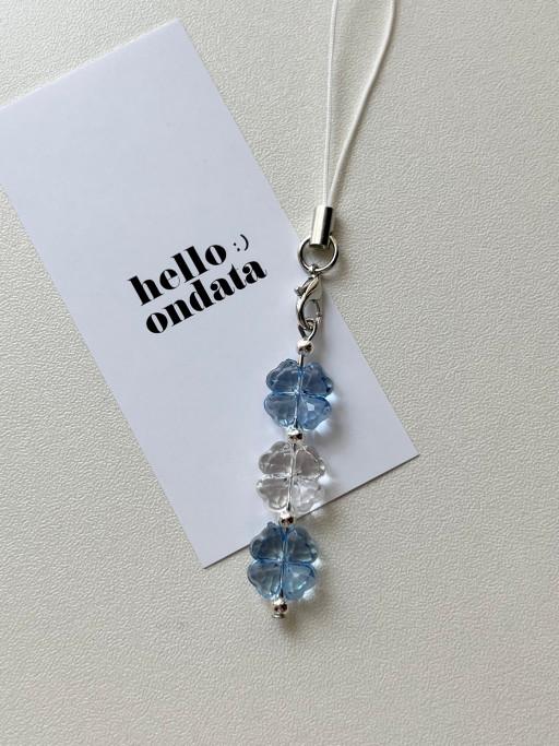 💙블루 네잎클로버 키링, 핸드폰줄💙