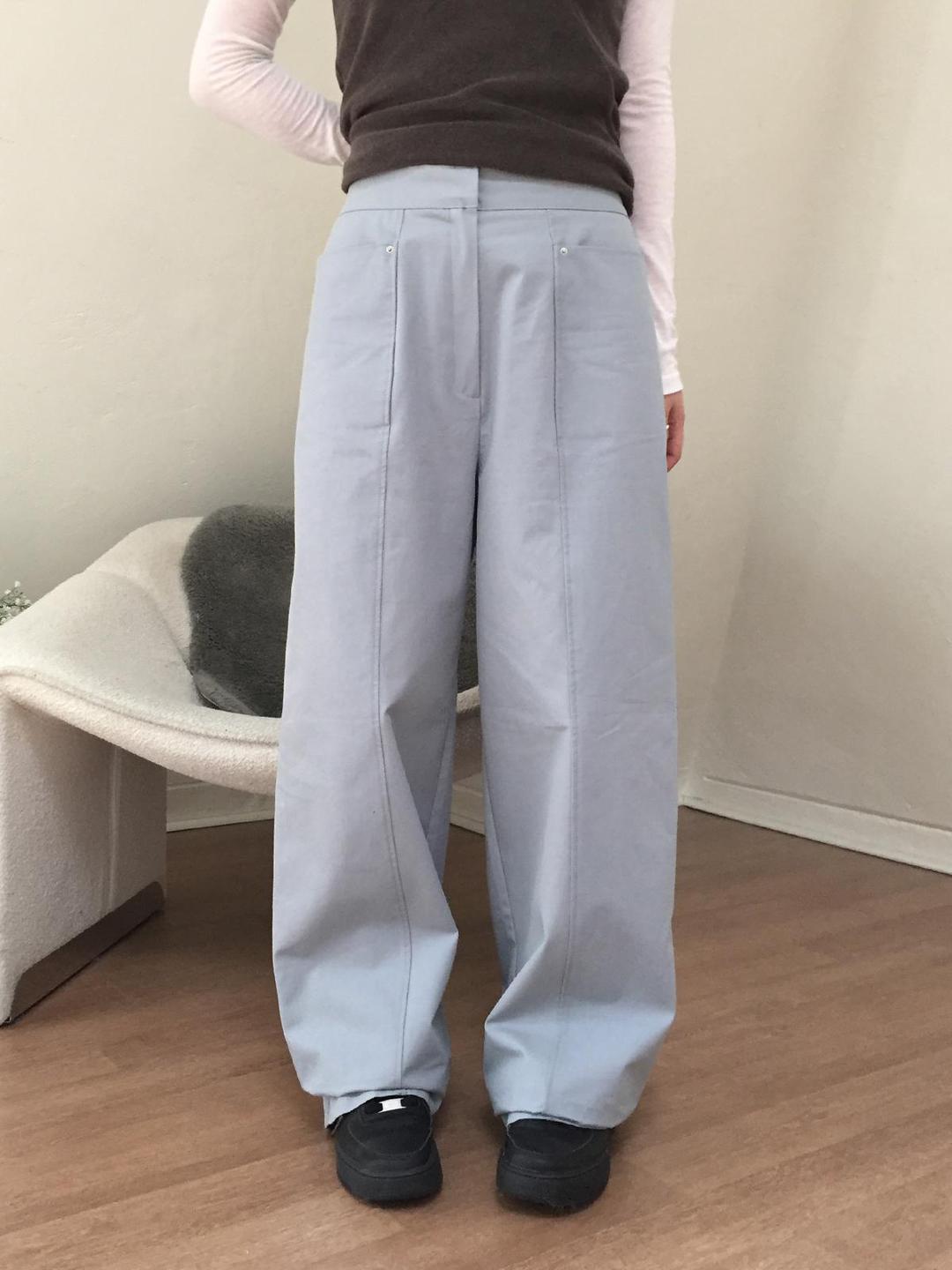 rivet pocket cotton pants (3color)