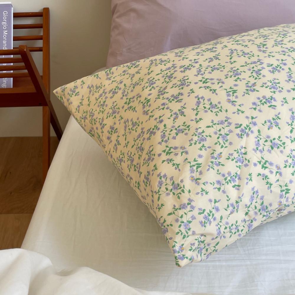 크림 라벤더 베개커버