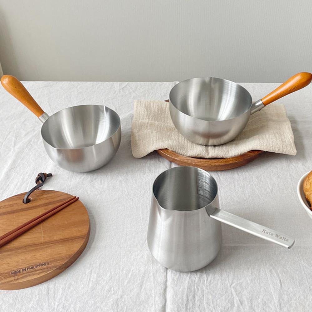 통스텐 우드핸들 저그 밀크팬