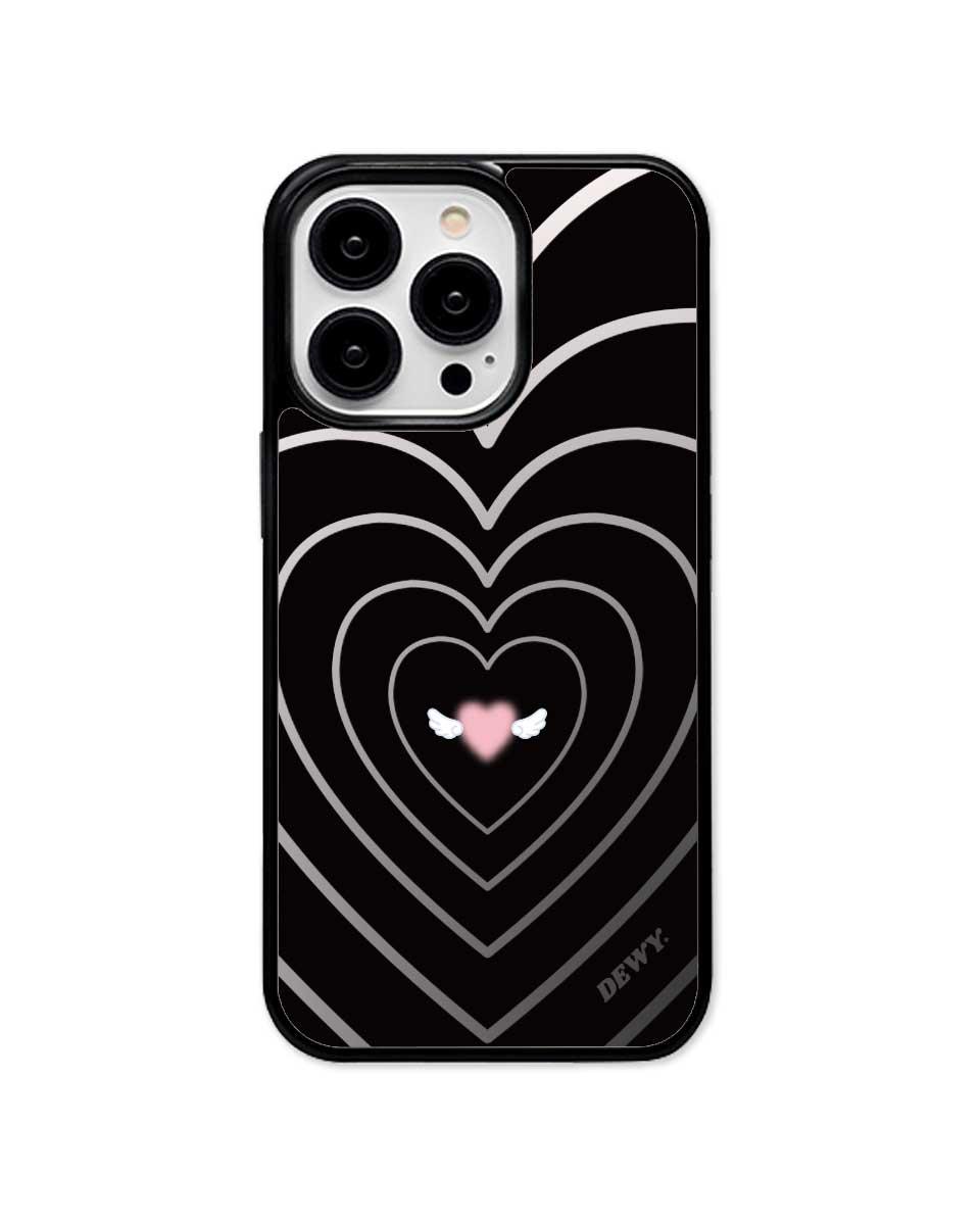 Heart beam phone case (black)