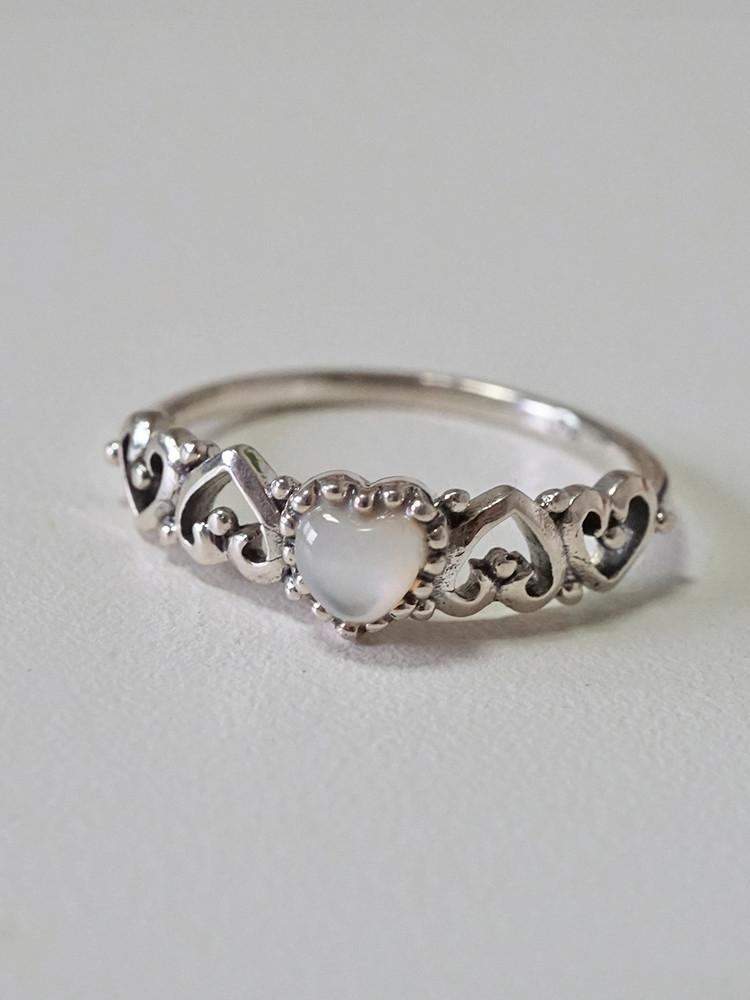 925silver 하트문양 자개반지
