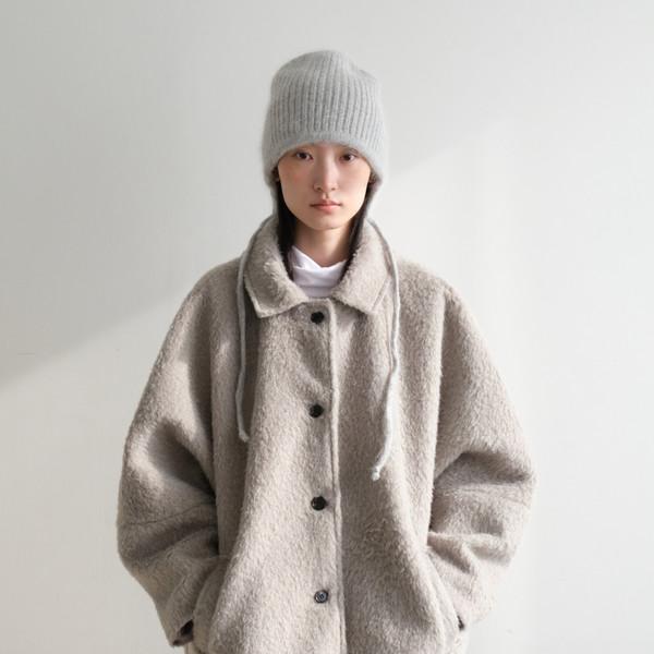 Wool Oversized Single Coat (Gray)