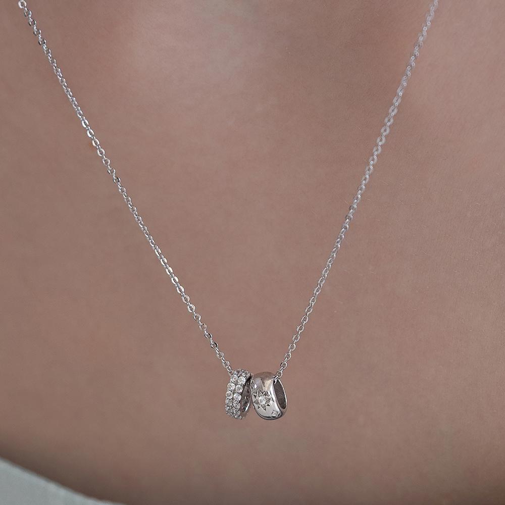 타티아나 (실버925) 더블 노트 팬던트 목걸이 NZ2476