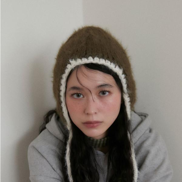 [50% OFF] STITCH EARFLAP BEANIE (KHAKI)