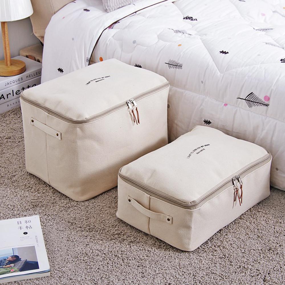 베이지 다용도 패브릭 수납정리함 리빙박스 옷정리함 소형