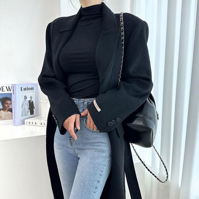 (울90/백화점퀄리티/패딩조끼안감) 모어 핸드메이드벨트 롱코트(3color)_버튼나인