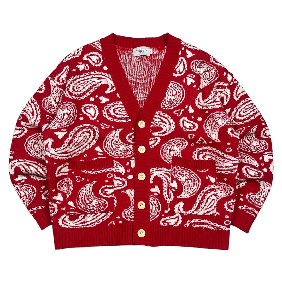아크메드라비 레드컬러 페이즐리 패턴 가디건 | 후루츠패밀리