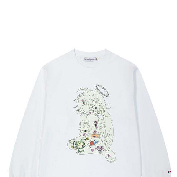 (white) oliwa angel twinkle long T-shirt
