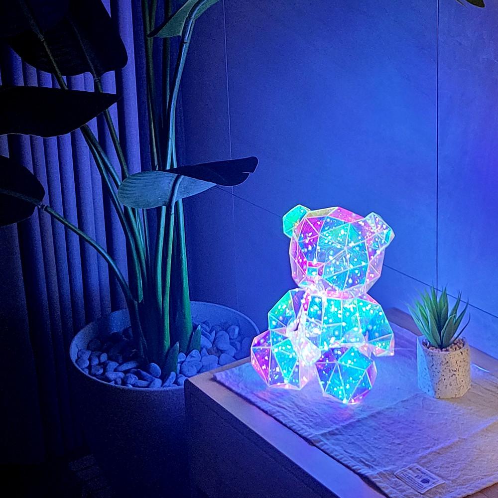 리빙콕 프리즘베어 곰돌이 오로라 은하수 LED 무드등