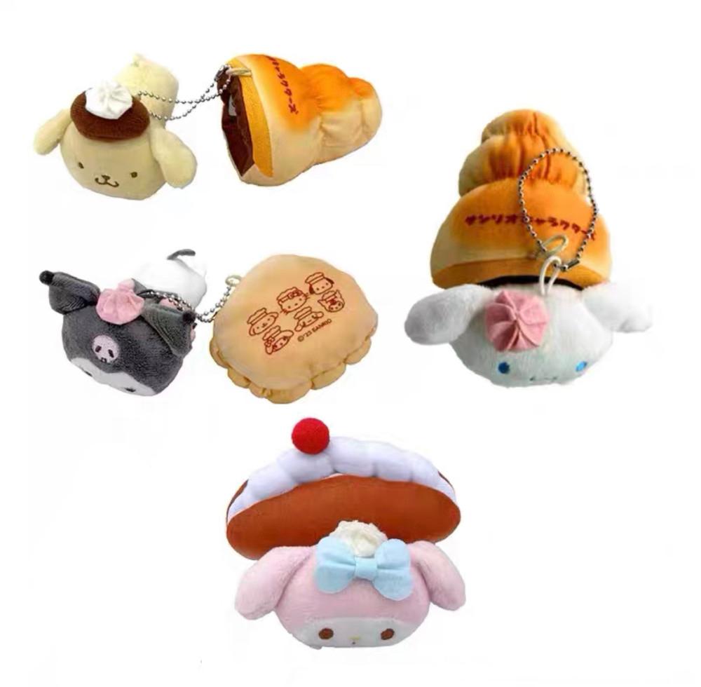 산리오 골라담는 레트로 시리즈 빵 인형 키링 마스코트 쿠로미 시나모롤