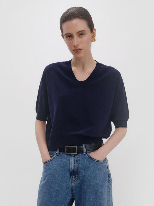 [단독] CURVED U-NECK LINE KNIT_3colors