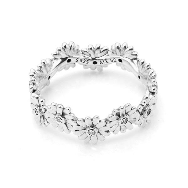 판도라 198799C01 스파클링 데이지 플라워 크라운 실버 반지 타임메카