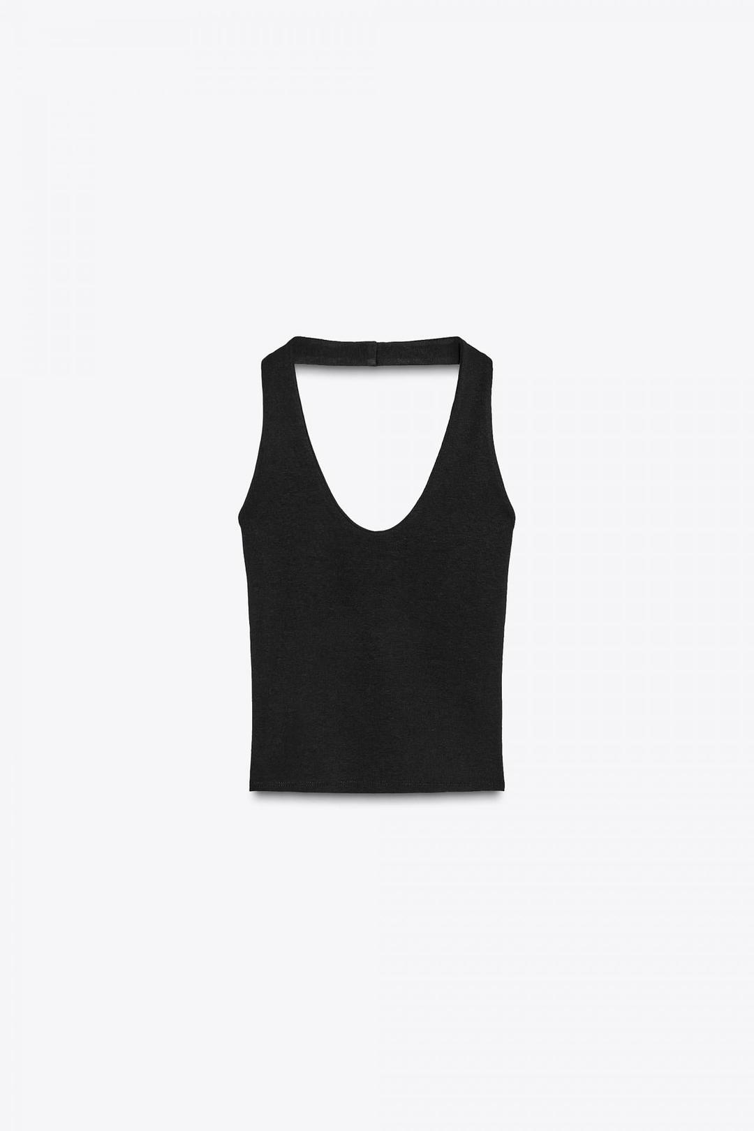 스페인샵 자라 홀터넥 탑 4424/308 BLACK