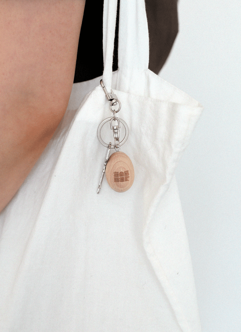 WOODEN EGG KEYRING