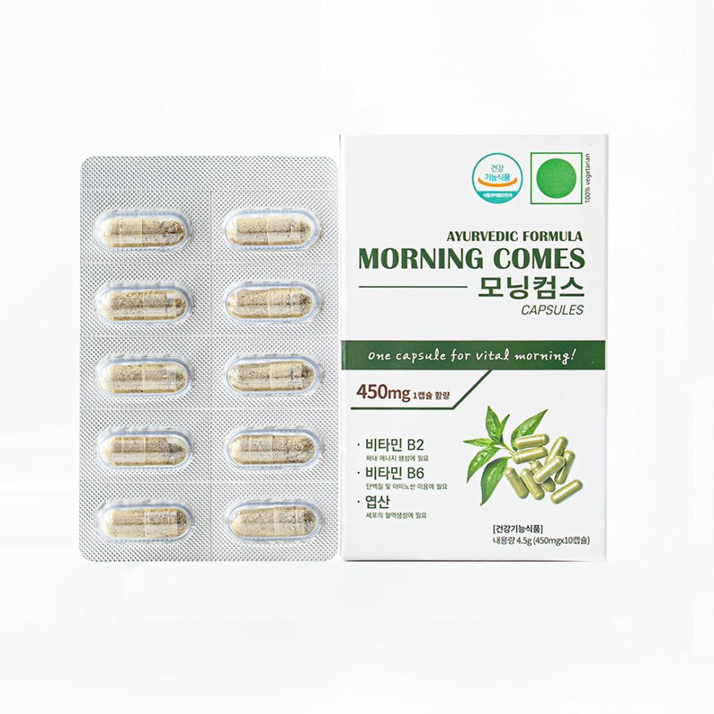 모닝컴스 국내유통판 퀵 케어 캡슐 아유르베딕 포뮬라 450mg x 10정