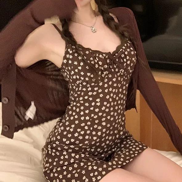 [세트][데이트룩/청순섹시] 가디건+나시 원피스 세트