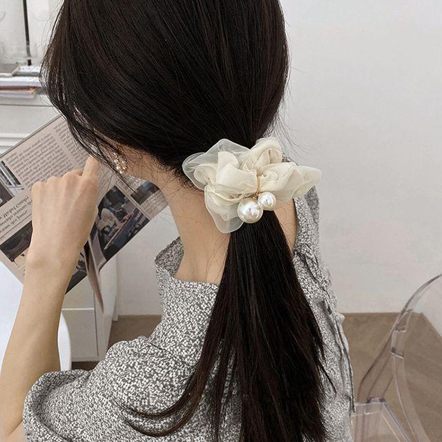 [오늘출발/랜덤악세증정] 클레어 진주장식 스크런치 곱창밴드