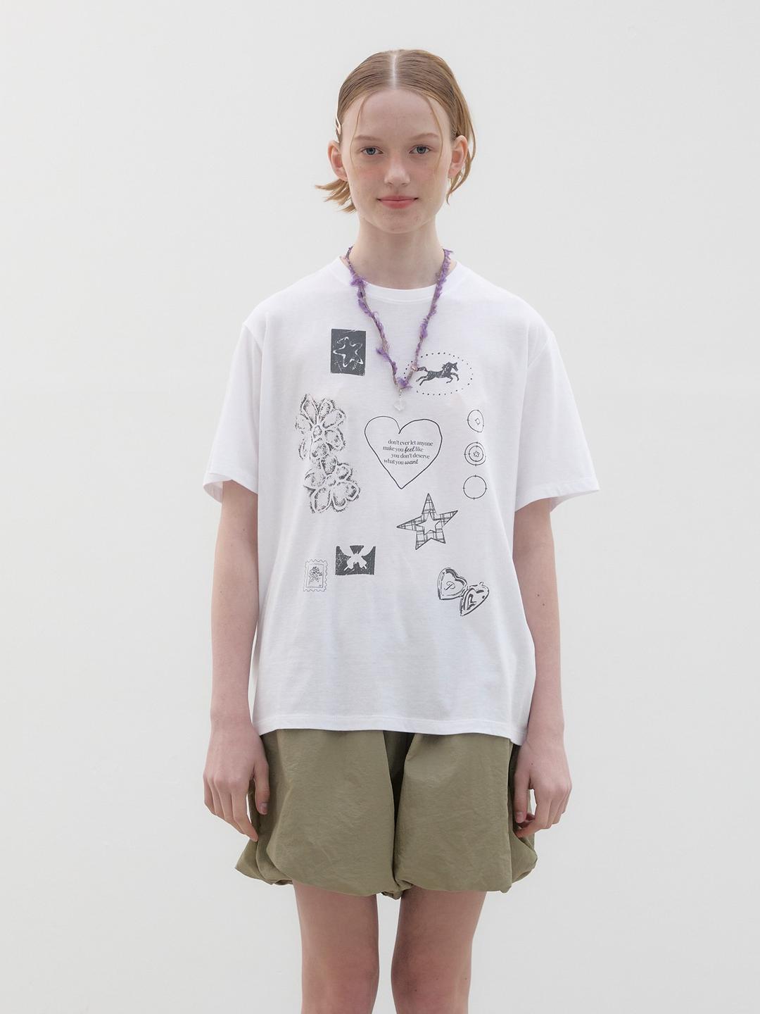 Drawing Diary Oversized T-shirt - White