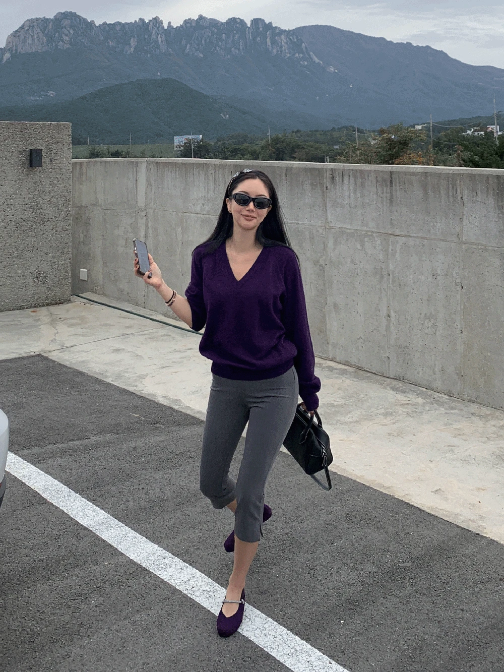 폴 스키니 7부 슬랙스