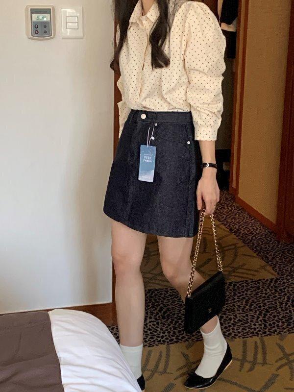 *당일출고* 이염없는 논페이드 생지 데님 미니스커트