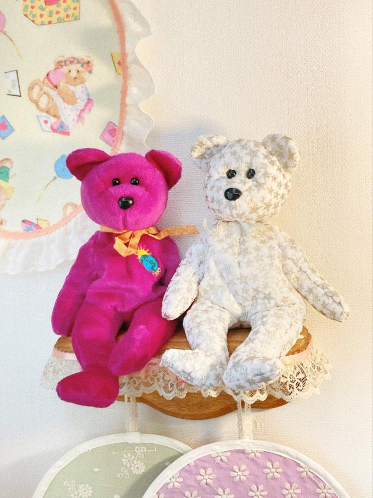 미국 빈티지 TY bear 티와이베어 비니베이비즈 컬렉션 Y2K 빈티지 토이 곰돌이 곰인형 2000년대 지구 별 반짝이 곰 홈카페 인테리어 촬영소품 수집