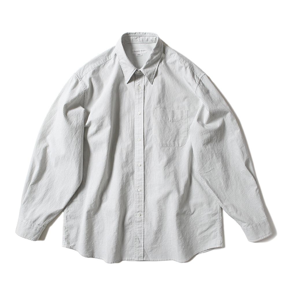 TC1-SH08 프렌치 스트라이프 셔츠-그레이 그린