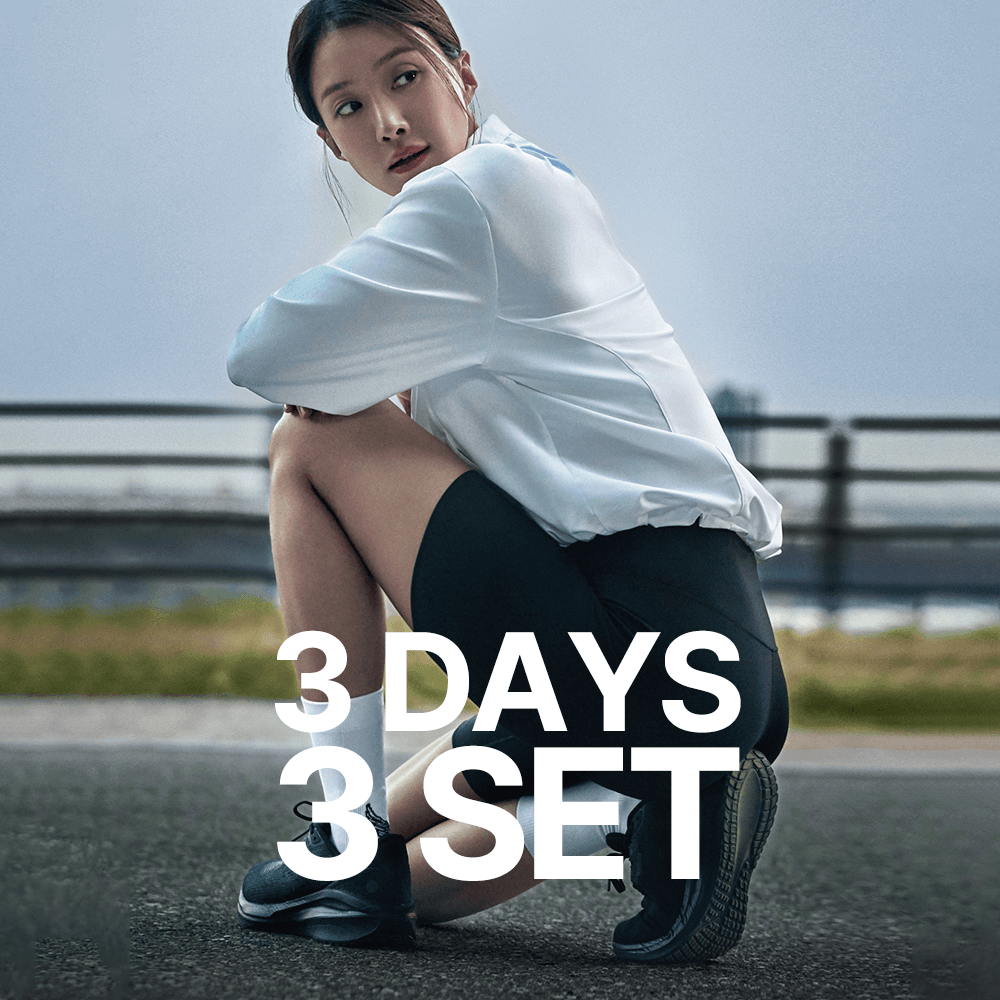 [3Days 3SET] 블랙 윙 러닝 크루 삭스