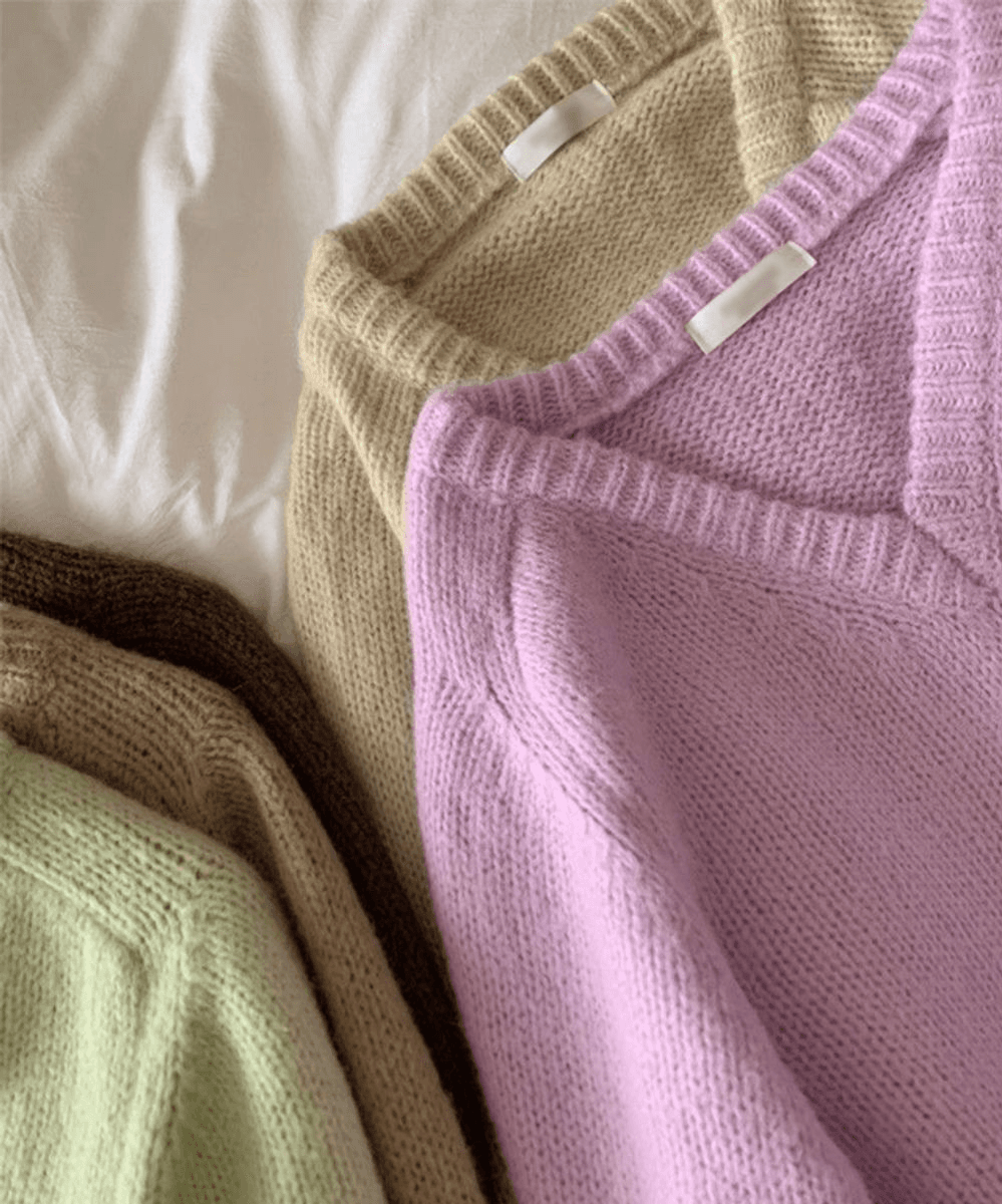 아이린 브이넥 모헤어 새들 브이넥 니트 5color