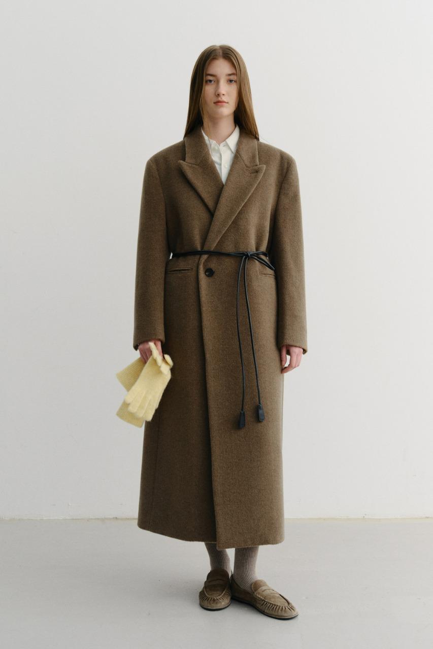 UNISEX OVERSIZED DOUBLE COAT KHAKI BEIGE